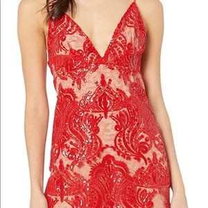 Free People Night Shimmers Dress in Red